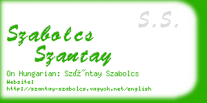 szabolcs szantay business card